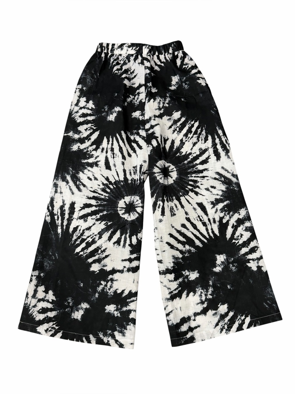 Women’s Tie Dye Black White Palazzo Wide Leg Pants Small